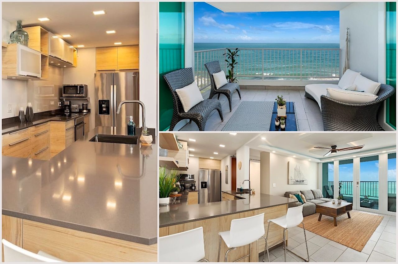 Collage of photos of one of the best Airbnbs in Puerto Rico