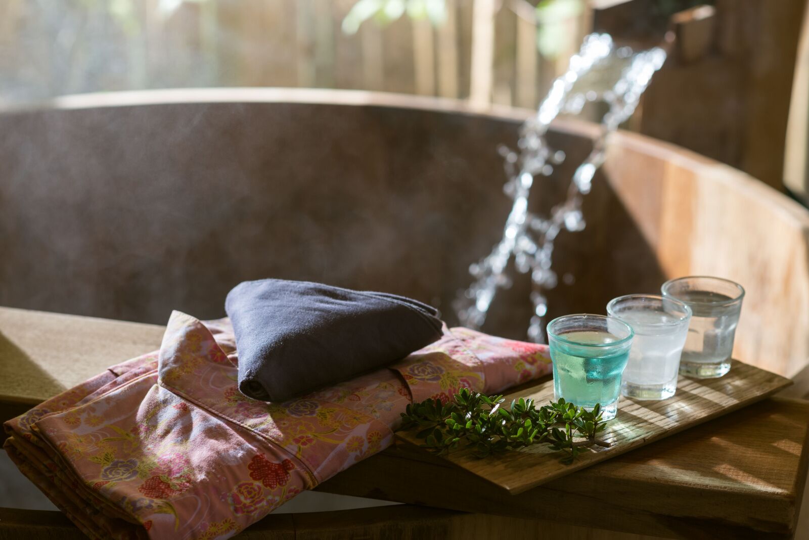 yukuta robe at a japanese onsen